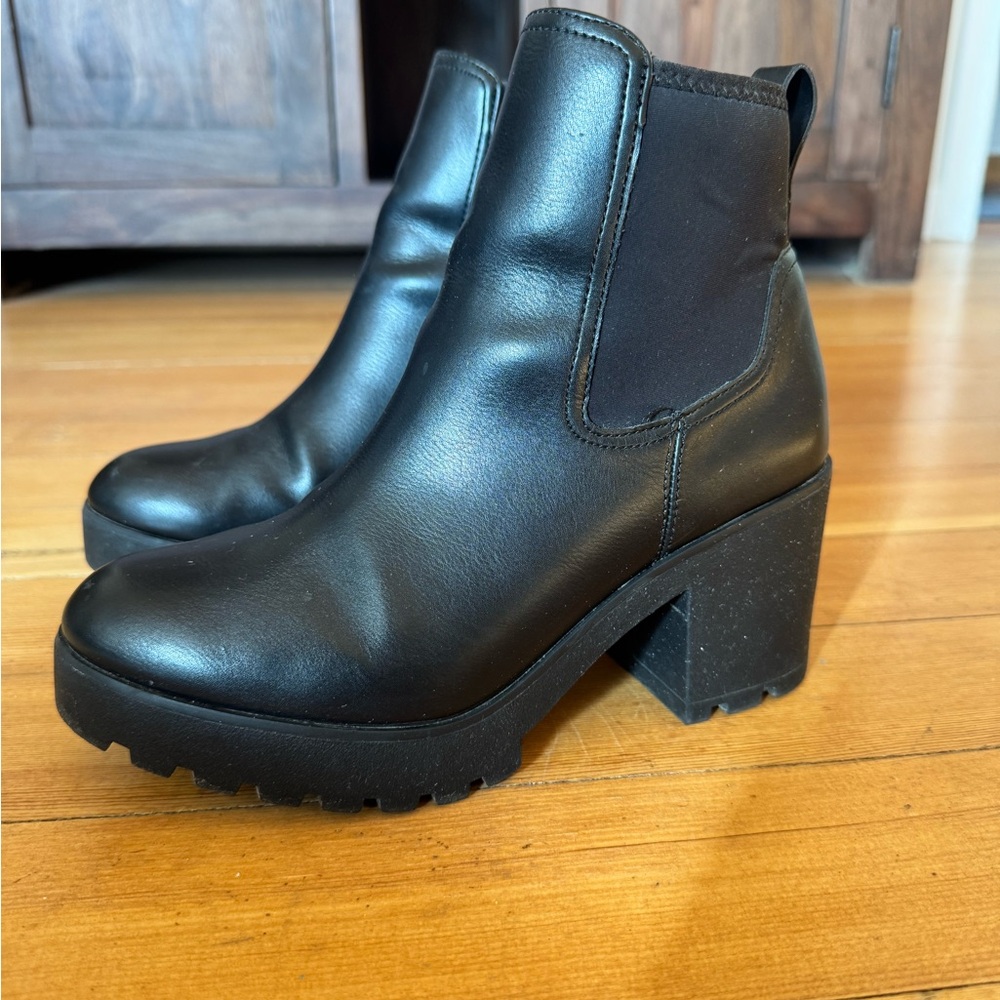 Aldo Black Chunky Heel Ankle Boots